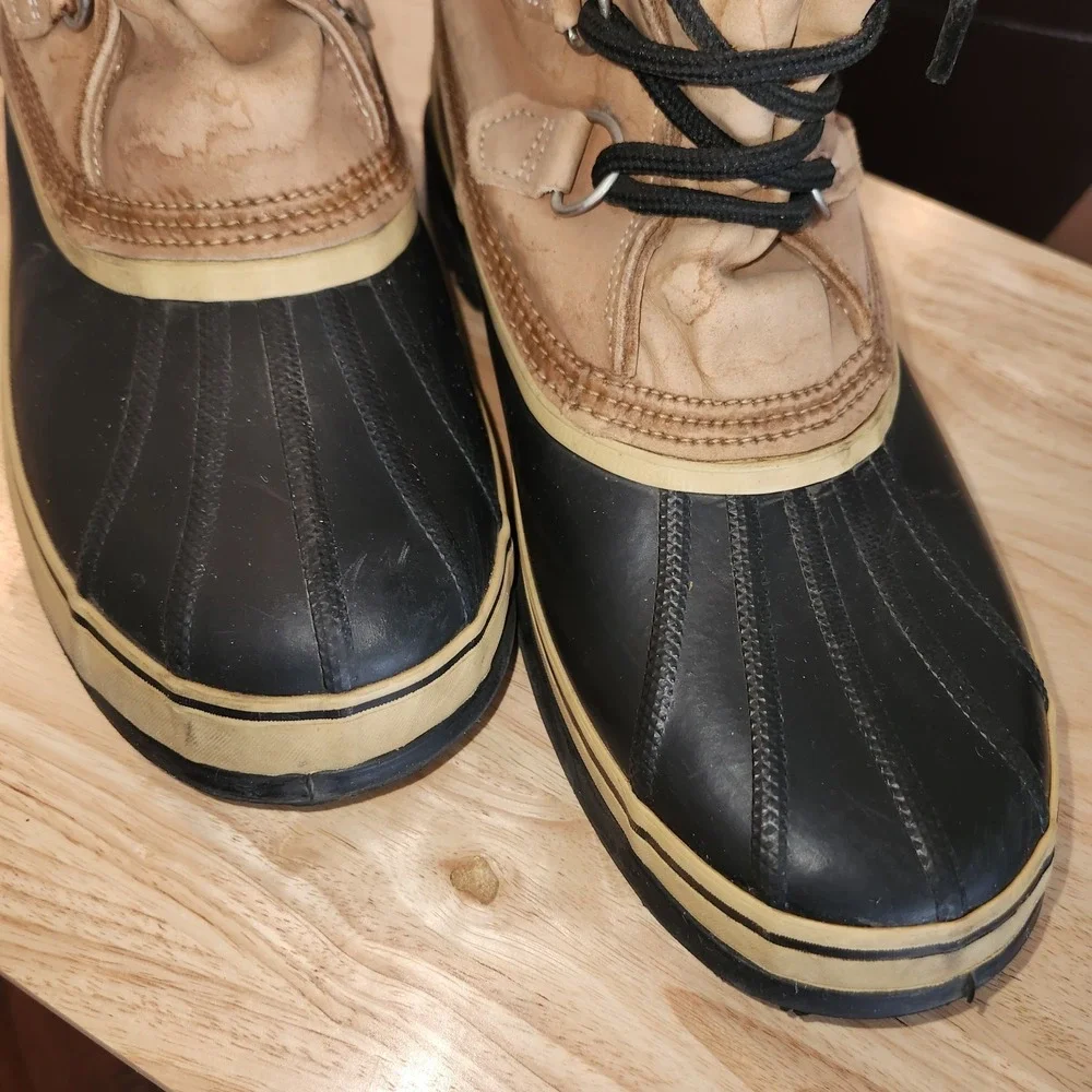 Sorel Caribou Vintage Kaufman Canada Boots Men's Size 11 Real Wool and Leather